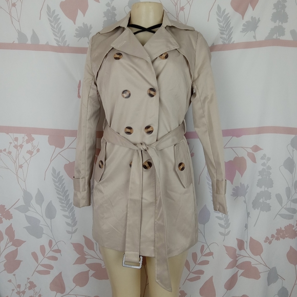 Women's Double Breasted Trench Coats MidLength Belted Overcoat Long Dress Jacket - Picture 1 of 6